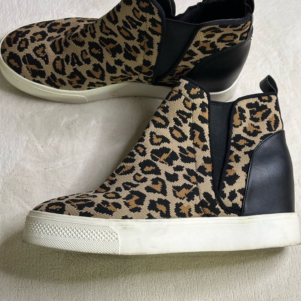 Steve Madden Ditta Wedge Leopard High Top Sneakers